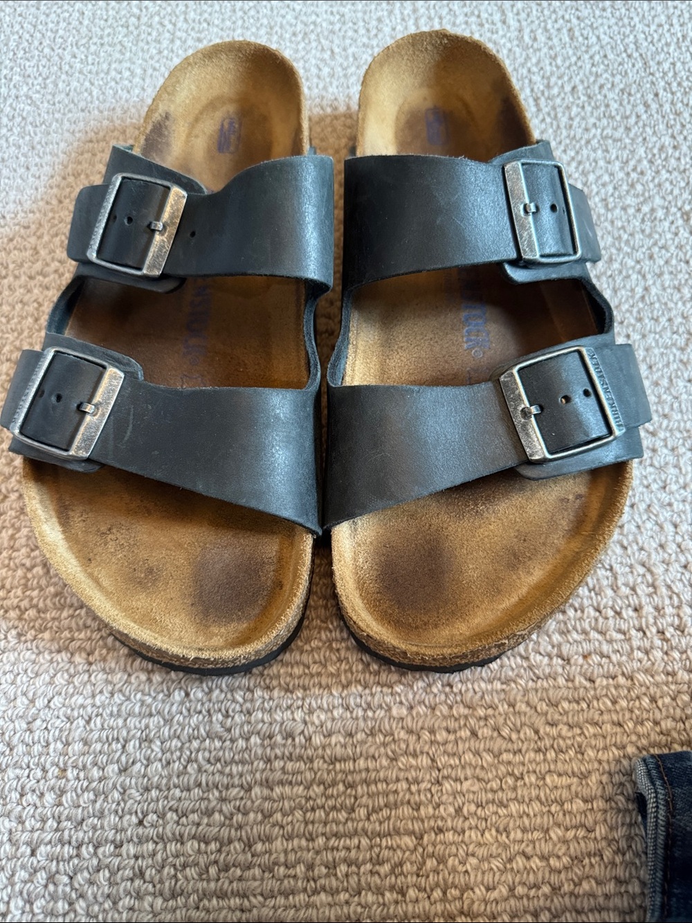 Birkenstock Men's Black Double-Strap Buckle Sandals